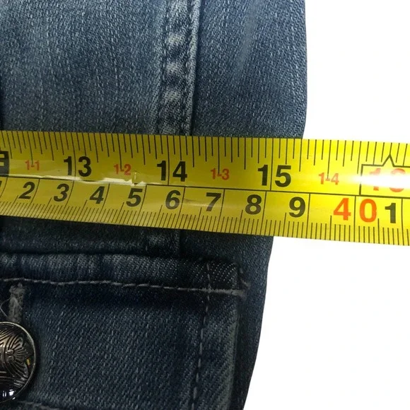 White House Black Market Women's Soft Denim Military Jean Jacket $160 Sz 4 - Picture 16 of 16